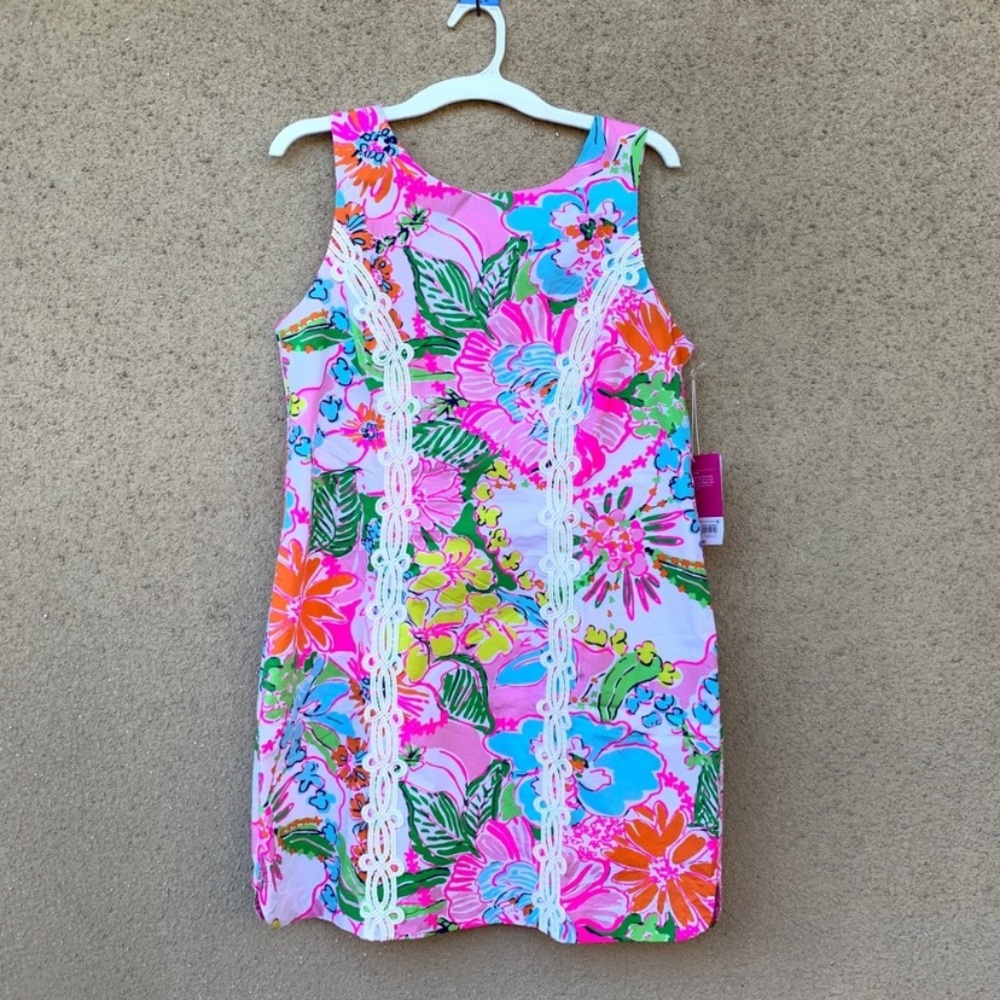 NWT Lilly Pulitzer nosey posie pink shift dress 16